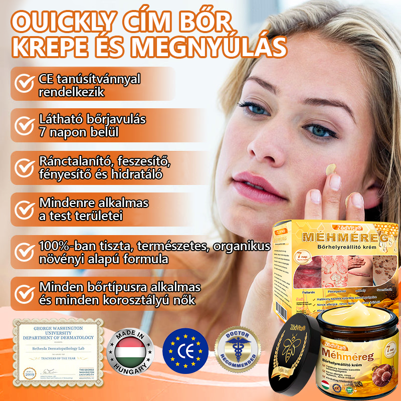🌟🌟 ZödVita® Méhméreg Bőr Helyreállító Krém 🔥Természetes Öregedésgátló, Feszesíti a Bőrt, Csökkenti a Ráncokat– 50ml