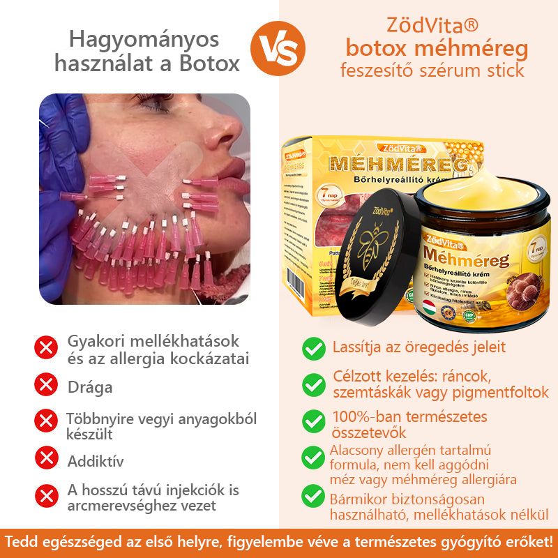 🌟🌟 ZödVita® Méhméreg Bőr Helyreállító Krém 🔥Természetes Öregedésgátló, Feszesíti a Bőrt, Csökkenti a Ráncokat– 50ml