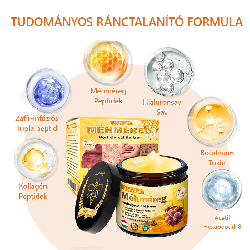 🌟🌟 ZödVita® Méhméreg Bőr Helyreállító Krém 🔥Természetes Öregedésgátló, Feszesíti a Bőrt, Csökkenti a Ráncokat– 50ml