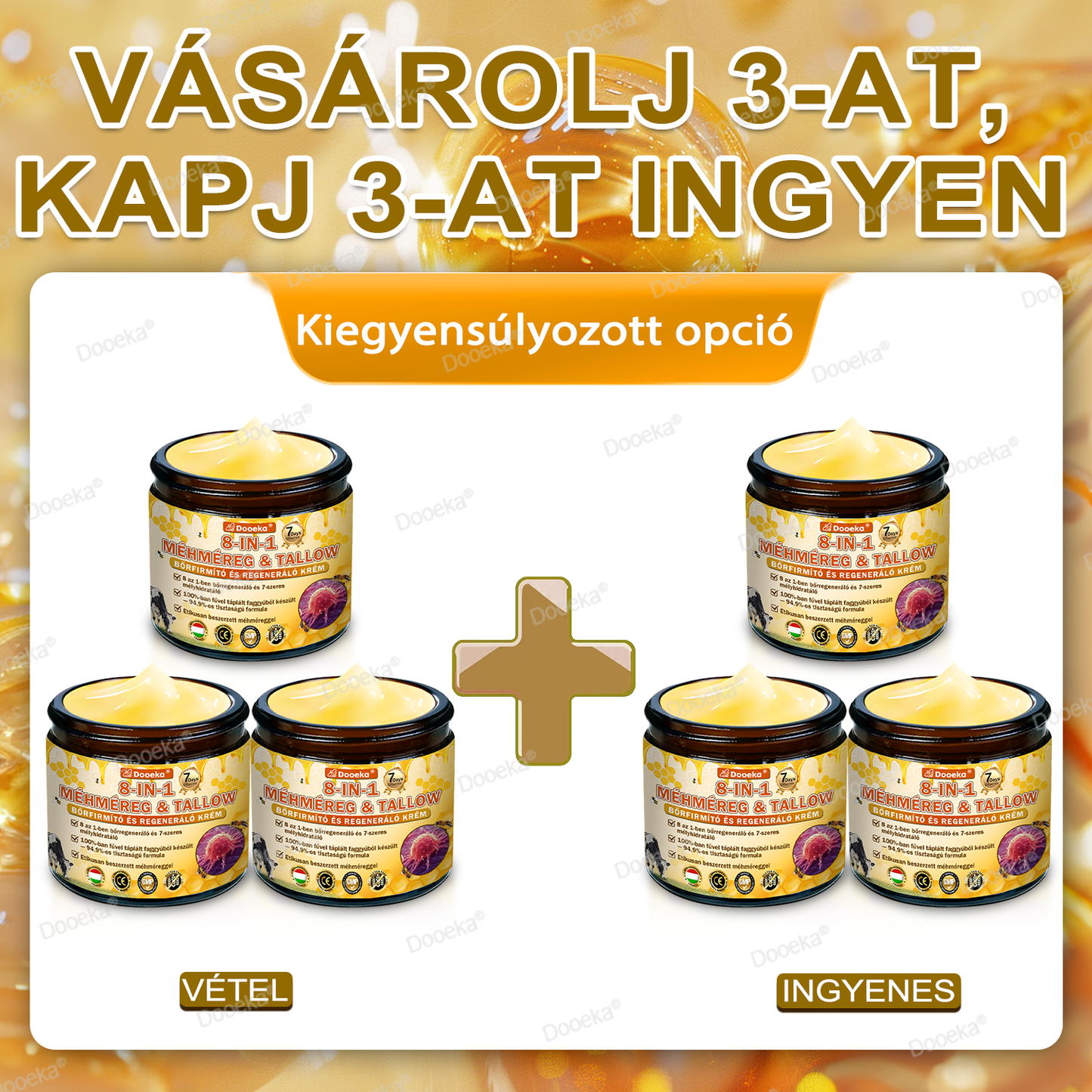 💛💛💛Dooeka® 𝟖-𝐈𝐧-𝟏 Méhméreg & Tallow Bőrfirmító és Regeneráló Krém(7 napon belül hatékony) Méhméreg + Tallow · 7X Mélyhidratálás, célozza meg a ráncokat, megereszkedést, striákat, sötét foltokat, purpurát, gyulladásokat és még sok mást.