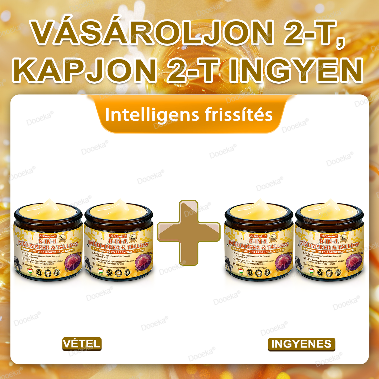 💛💛💛Dooeka® 𝟖-𝐈𝐧-𝟏 Méhméreg & Tallow Bőrfirmító és Regeneráló Krém(7 napon belül hatékony) Méhméreg + Tallow · 7X Mélyhidratálás, célozza meg a ráncokat, megereszkedést, striákat, sötét foltokat, purpurát, gyulladásokat és még sok mást.