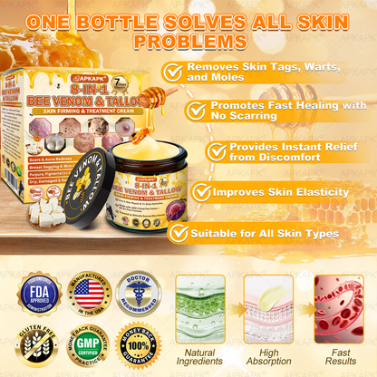 💛💛💛Dooeka® 𝟖-𝐈𝐧-𝟏 Méhméreg & Tallow Bőrfirmító és Regeneráló Krém(7 napon belül hatékony) Méhméreg + Tallow · 7X Mélyhidratálás, célozza meg a ráncokat, megereszkedést, striákat, sötét foltokat, purpurát, gyulladásokat és még sok mást.